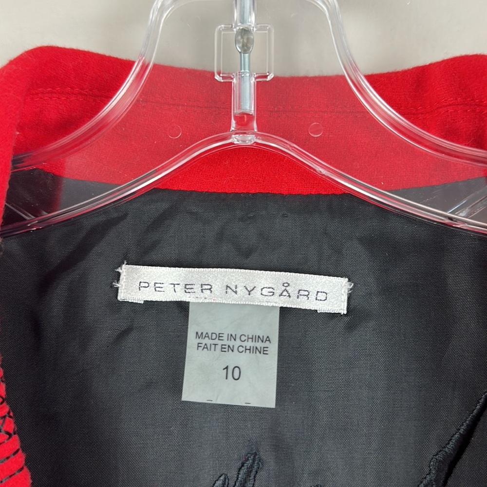 Peter Nygard Red Blazer with Black Embroidery - Picture 3 of 16
